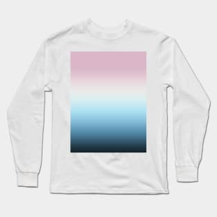 Pastel Ombre Feminine Pink, Cream and Blue Gradient Long Sleeve T-Shirt